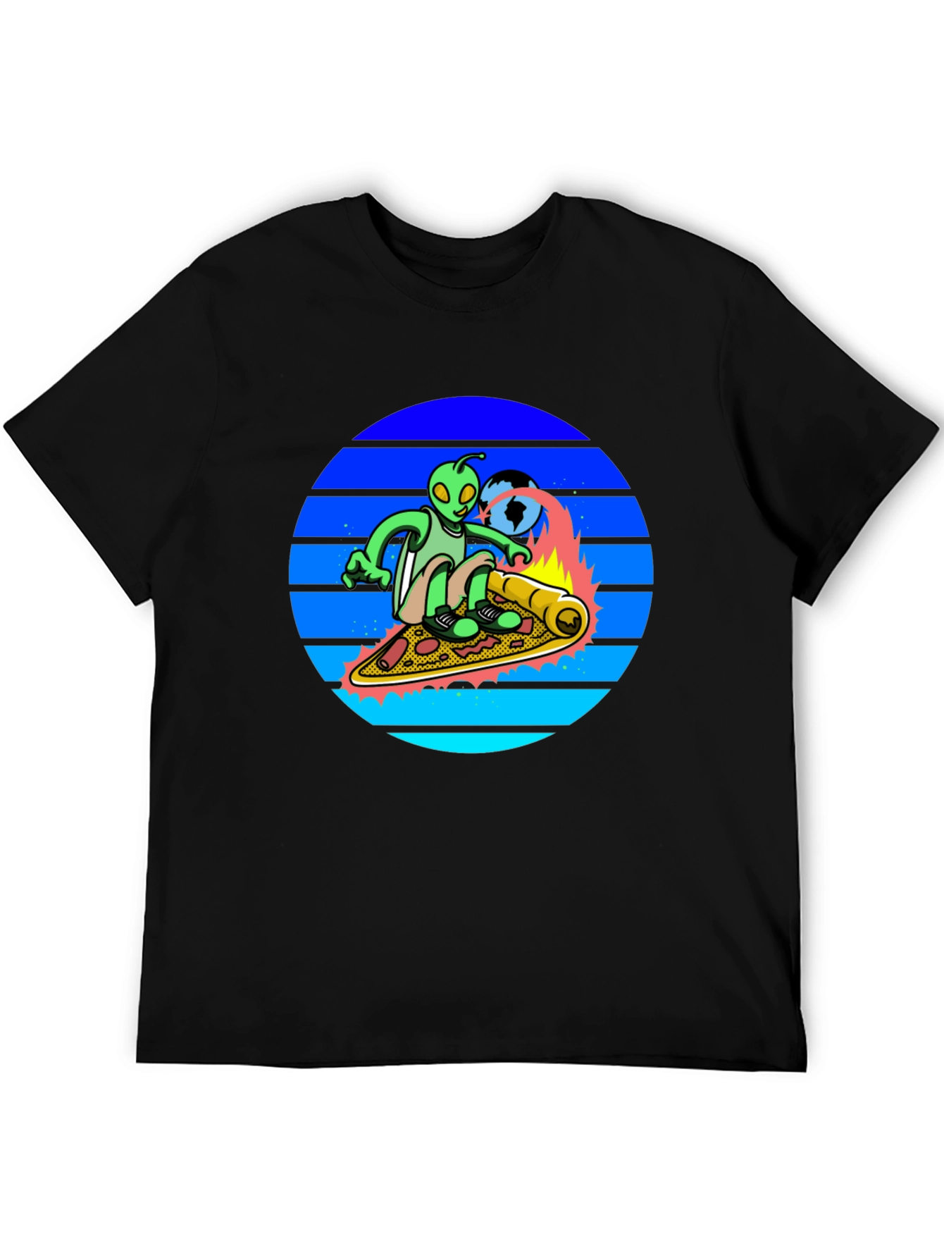 Alien Pizza Surfer T-Shirt