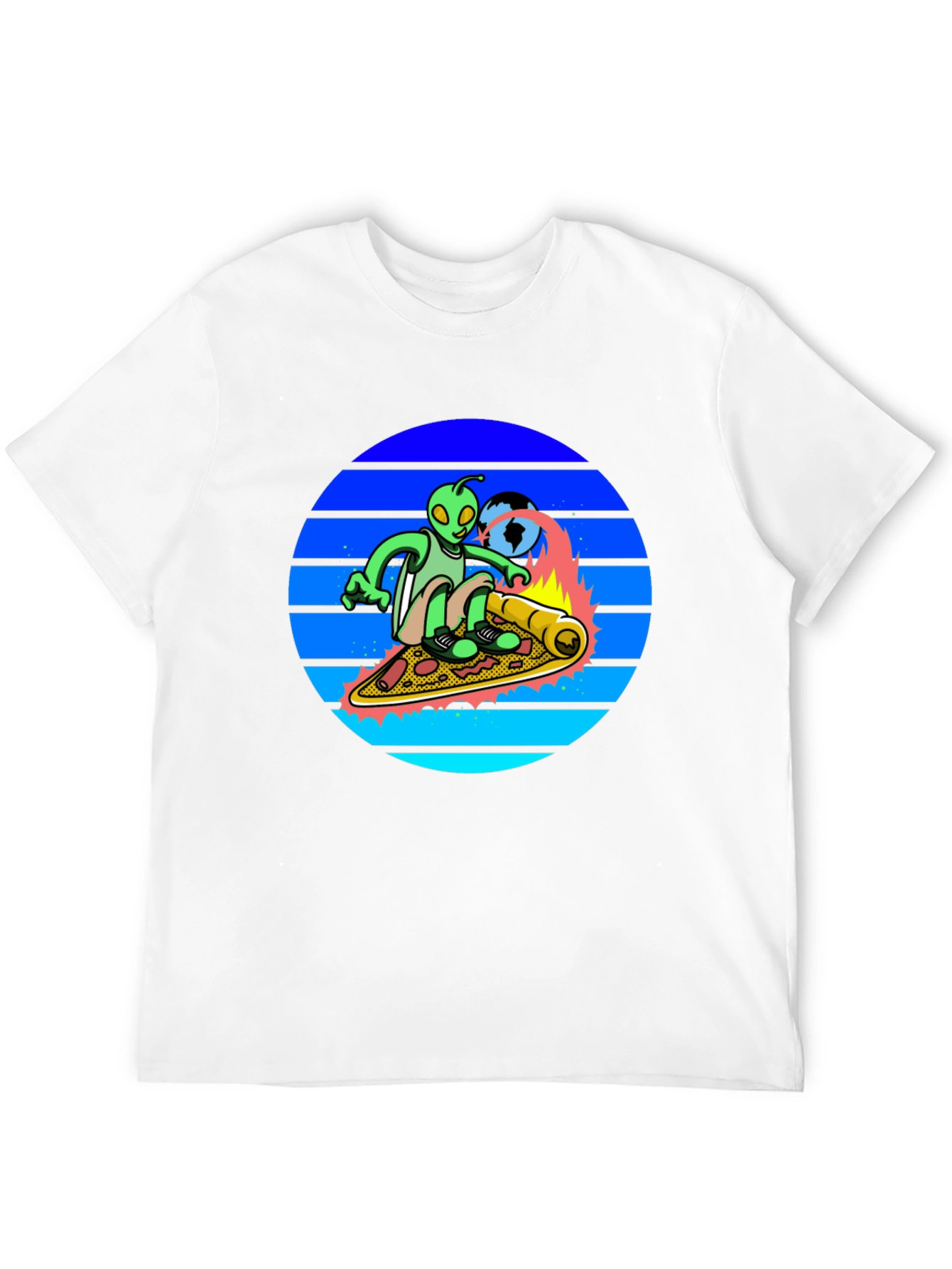 Alien Pizza Surfer T-Shirt