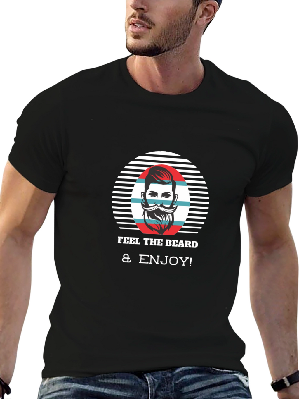 Feel The Beard & Enjoy Black T-Shirt