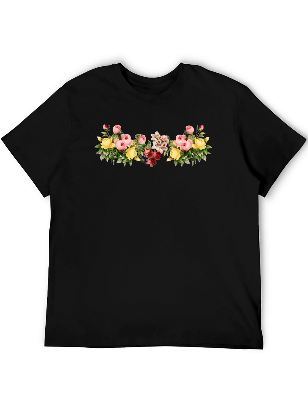 Floral Bouquet Graphic Tee - Black