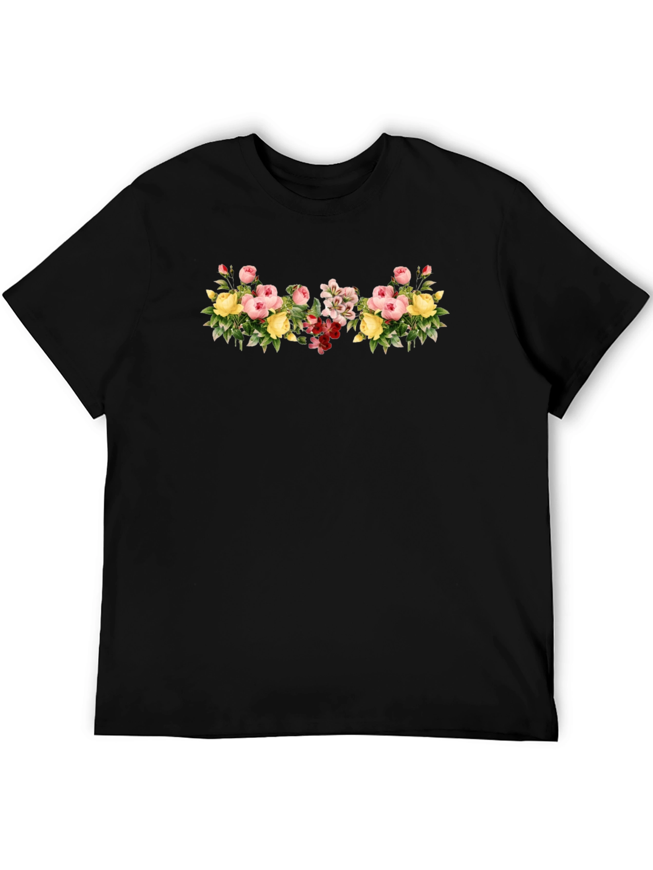 Floral Bouquet Graphic Tee - Black