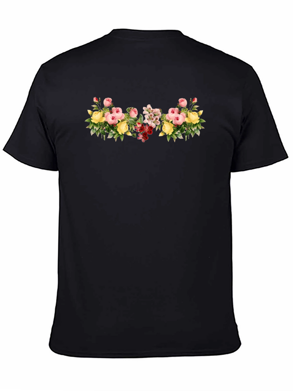 Floral Bouquet Graphic Tee - Black