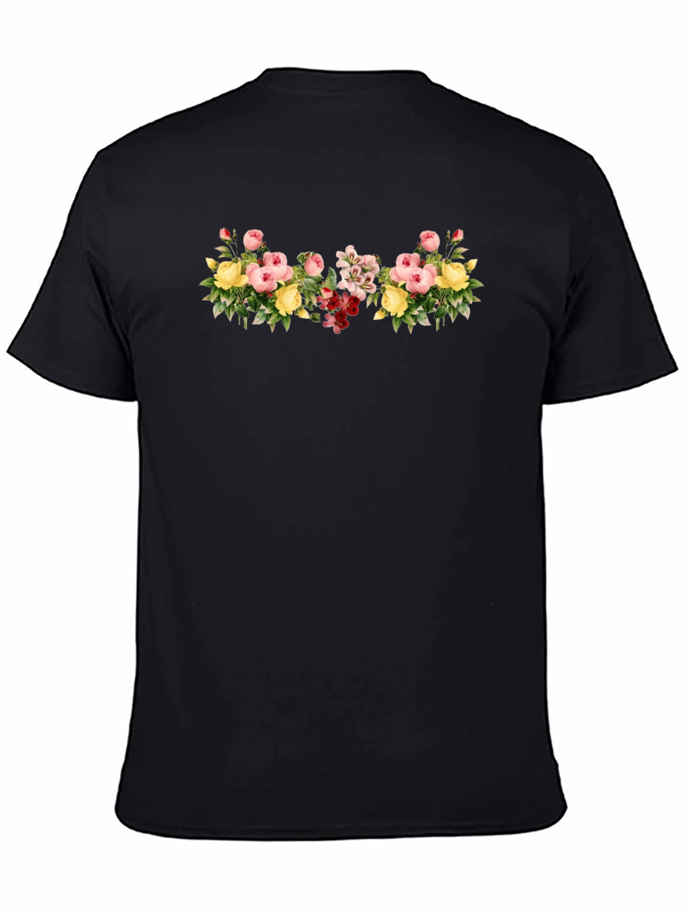 Floral Bouquet Graphic Tee - Black