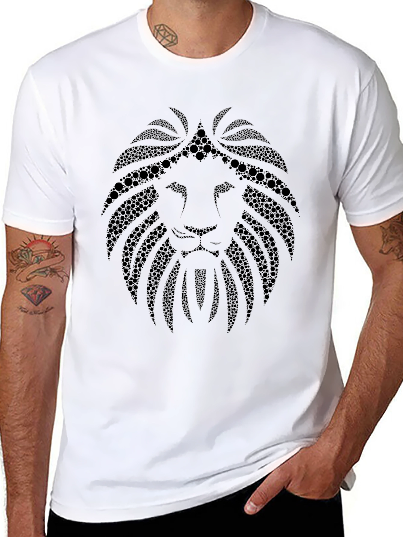 Lion Art Black T-Shirt