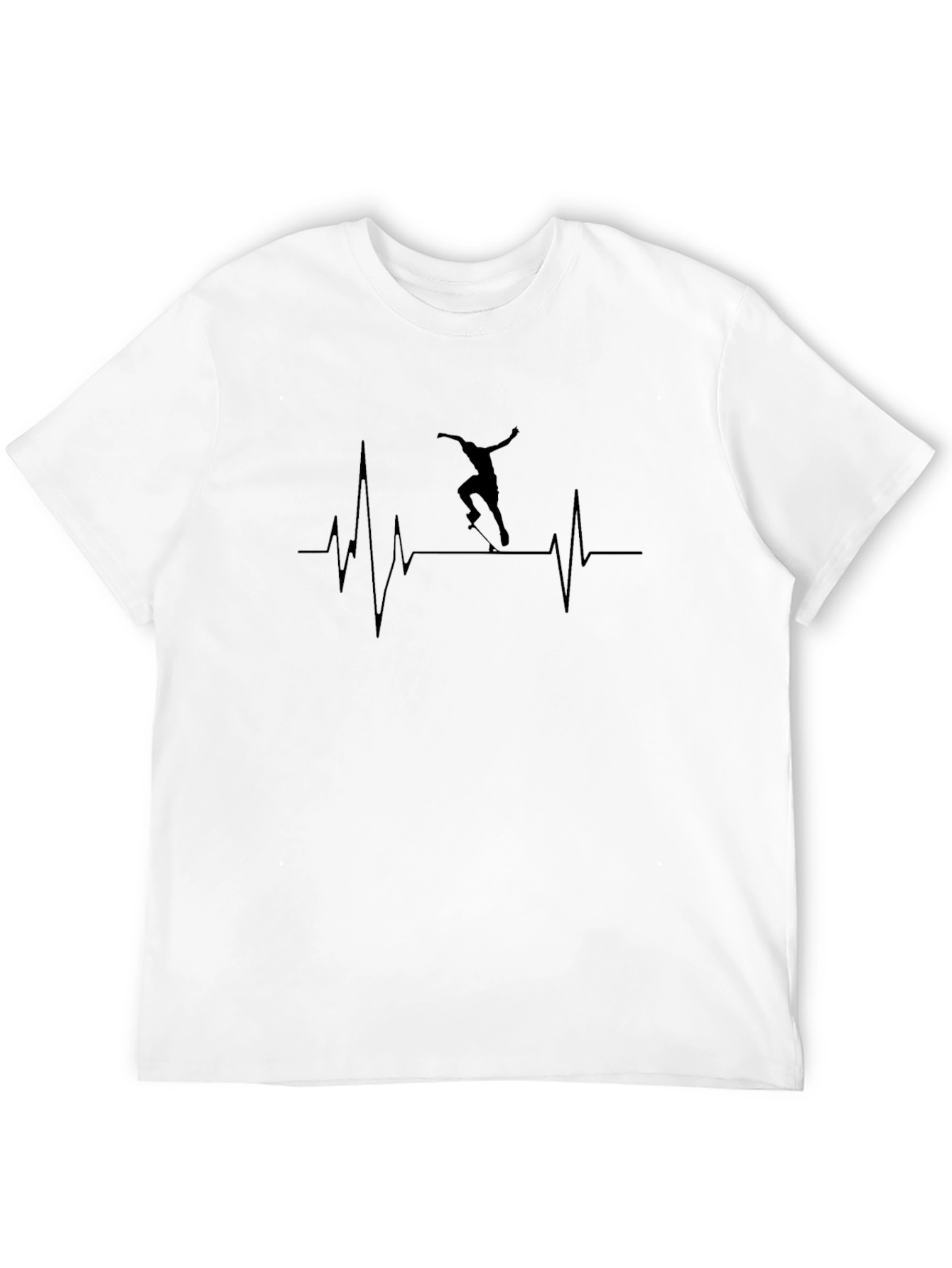 Skateboarding Heartbeat Black T-Shirt