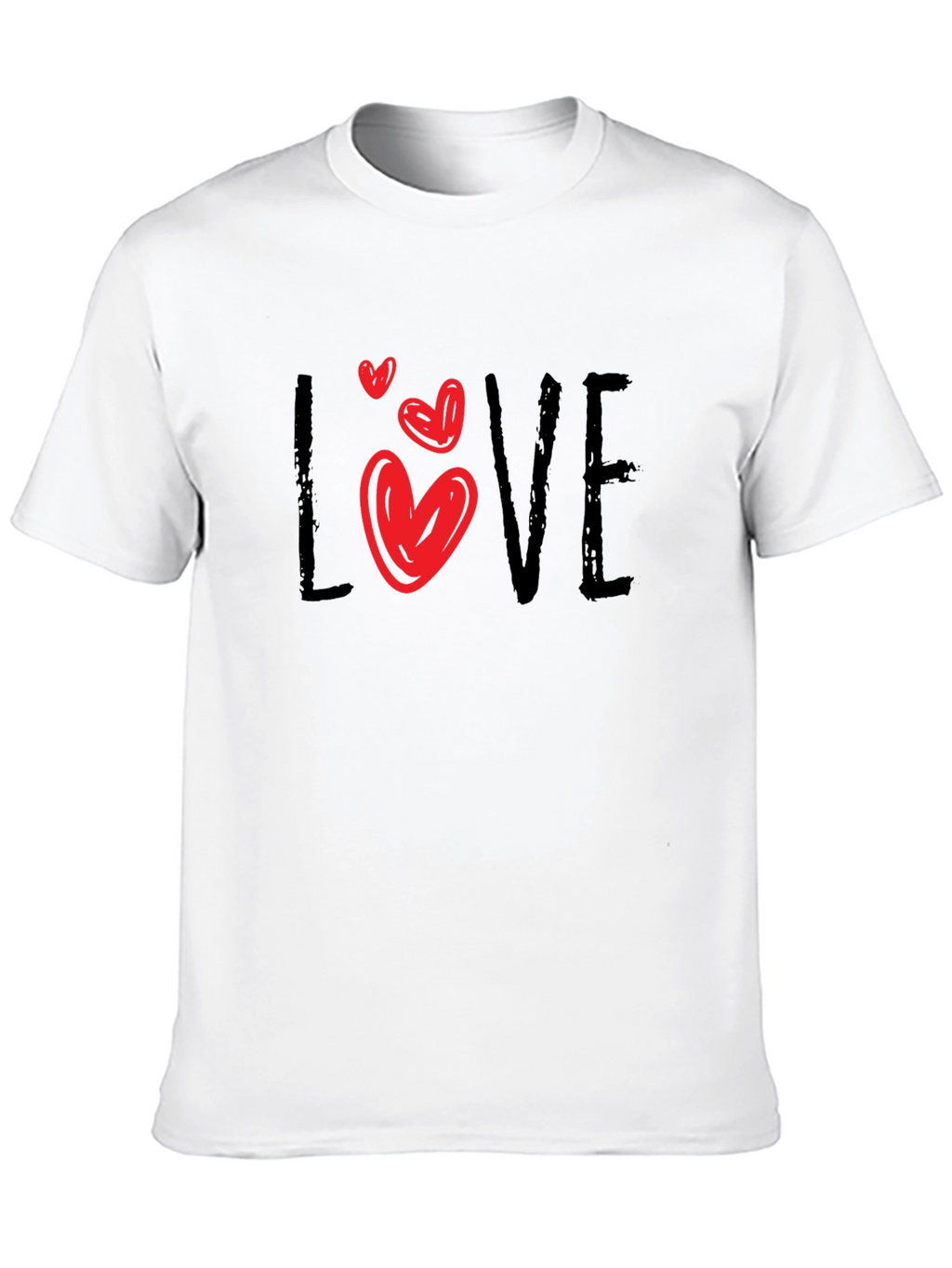 Love Heart Graphic Black T-Shirt