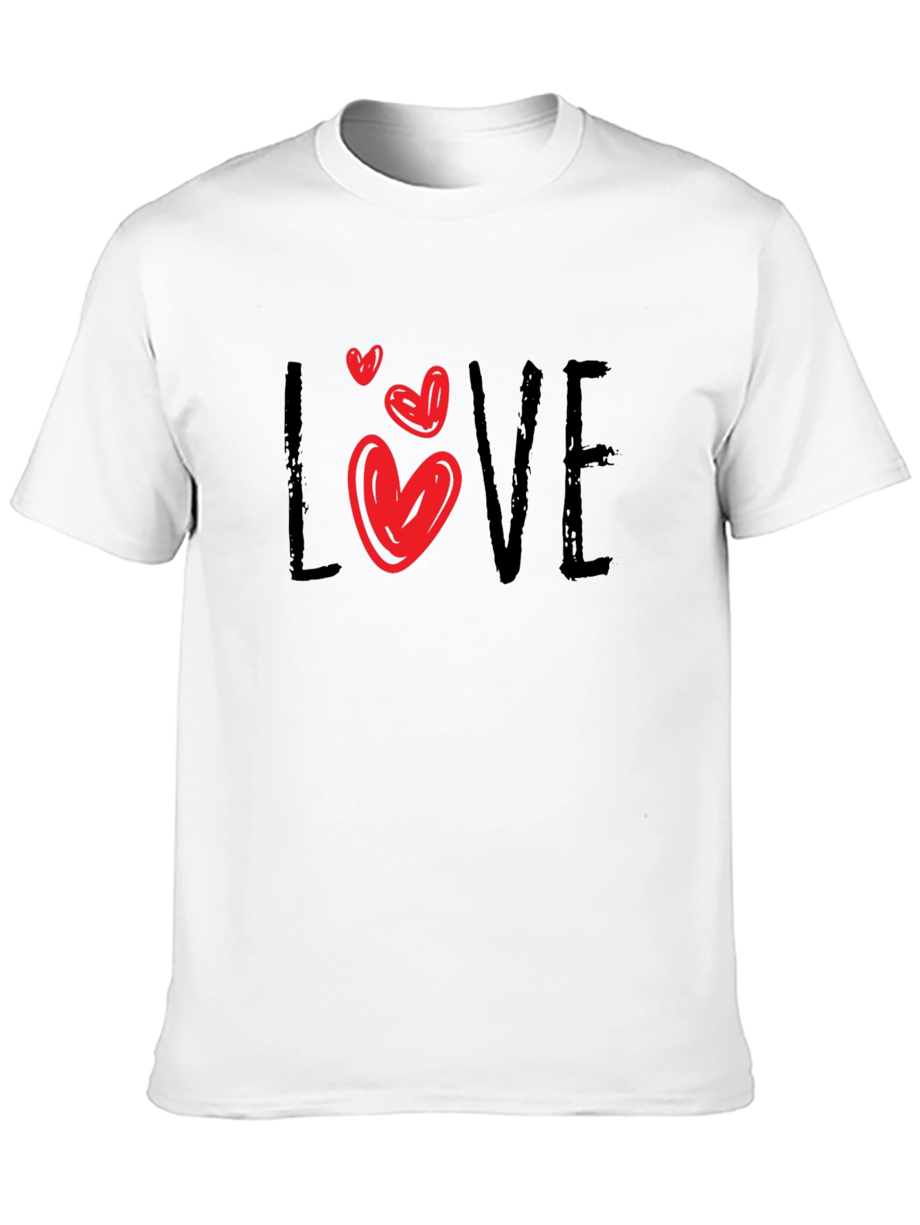 Love Heart Graphic Black T-Shirt