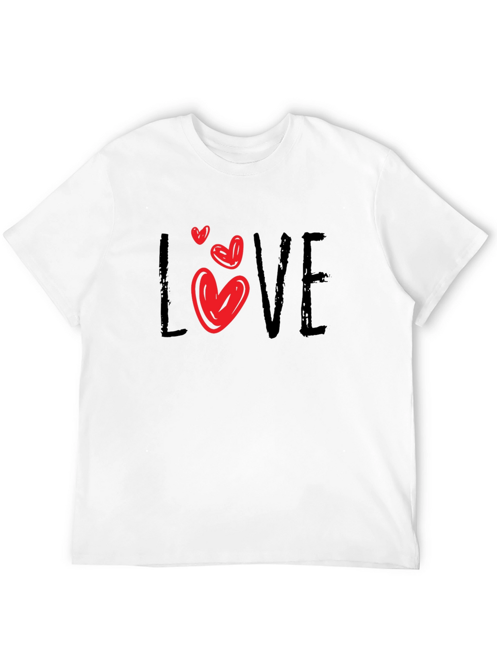 Love Heart Graphic Black T-Shirt