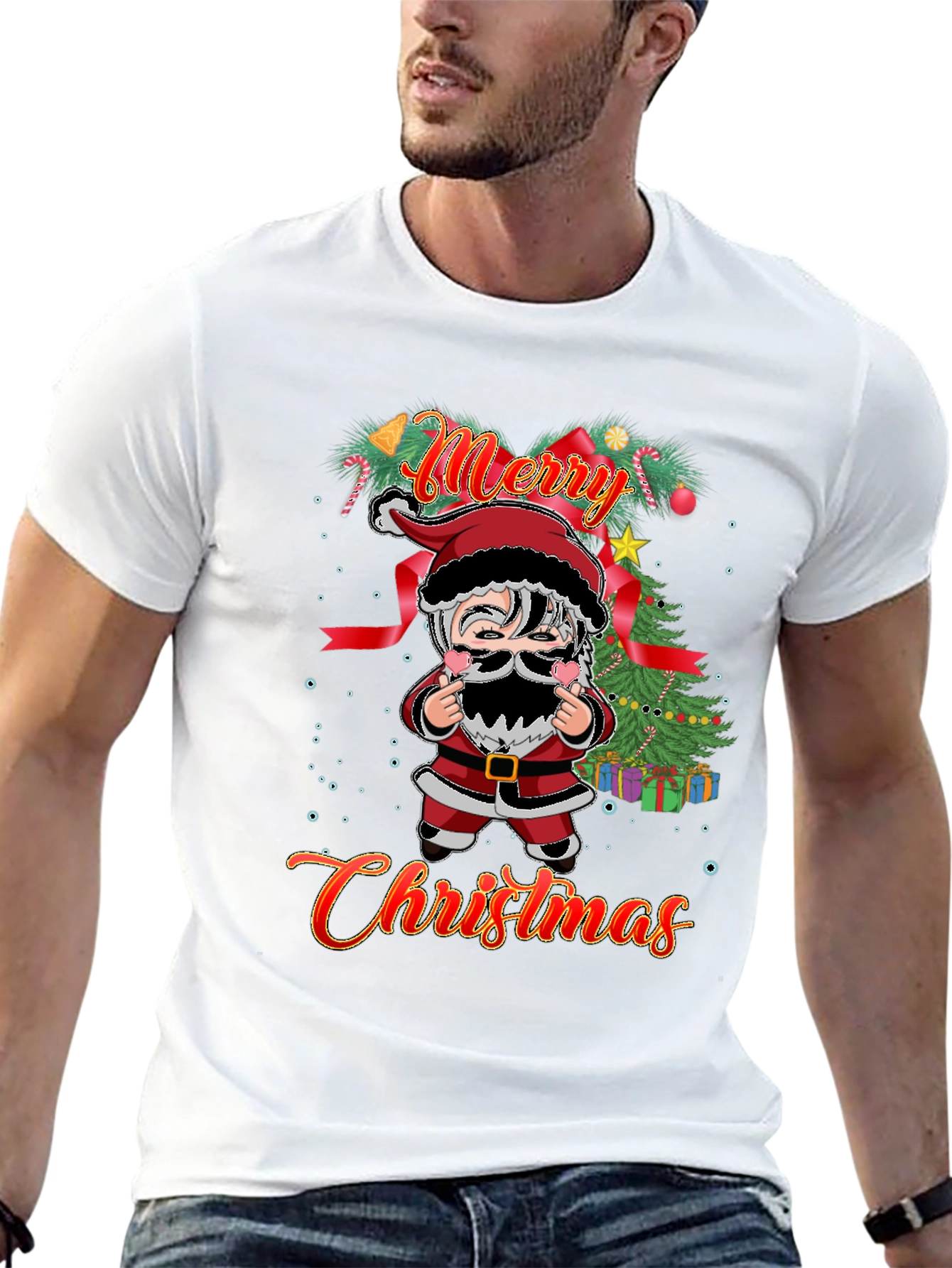 Merry Christmas Santa Graphic T-Shirt
