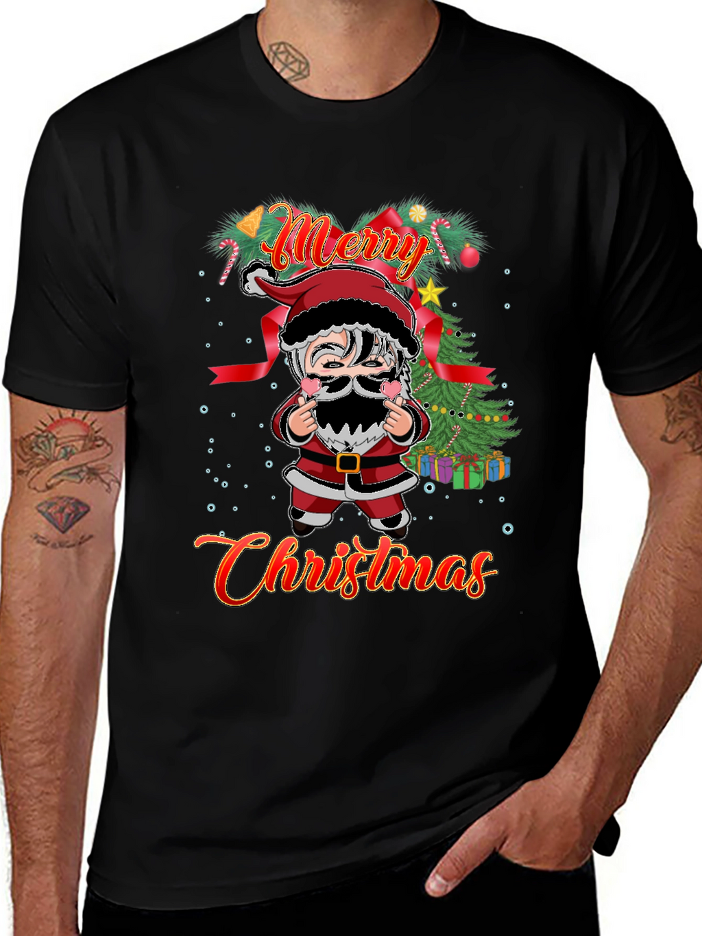 Merry Christmas Santa Graphic T-Shirt