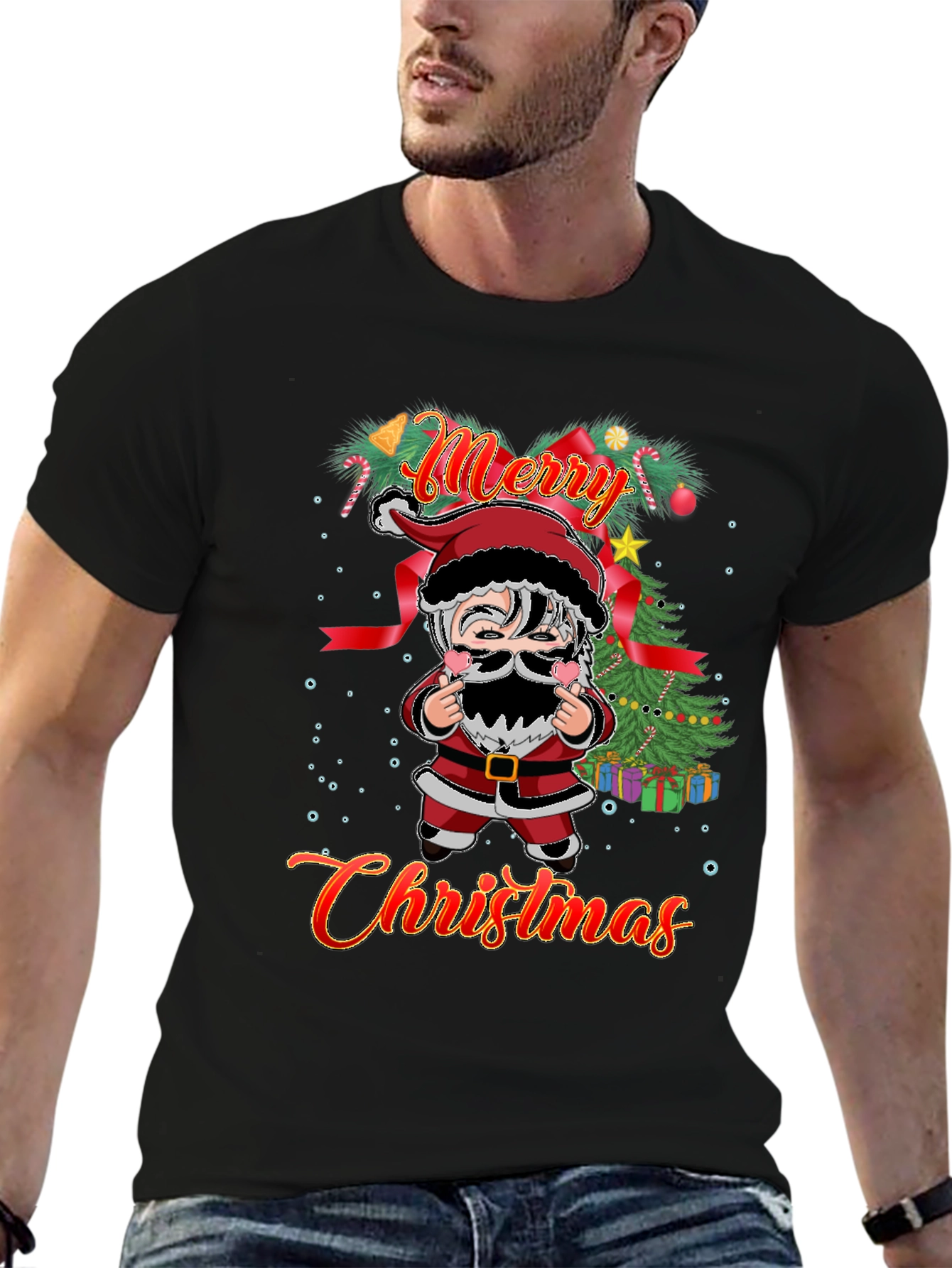 Merry Christmas Santa Graphic T-Shirt