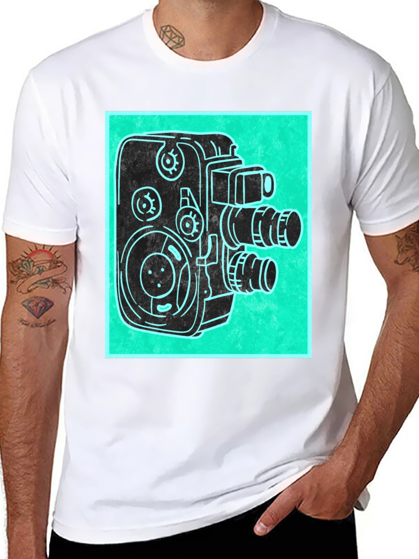 Retro Camera Graphic Tee - Vintage Style T-Shirt