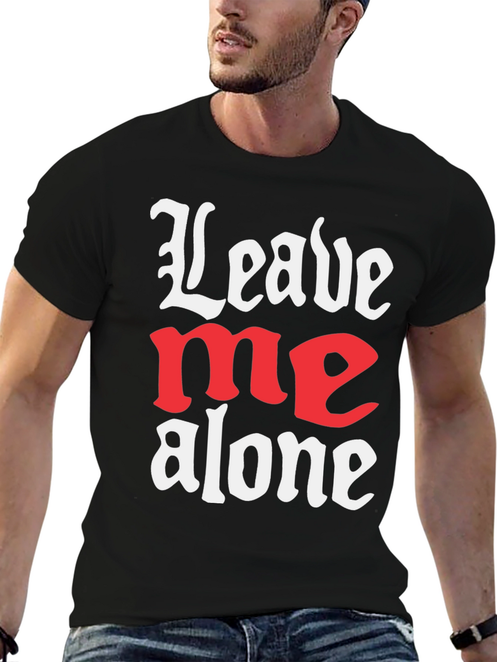 Leave Me Alone Graphic T-Shirt - Black