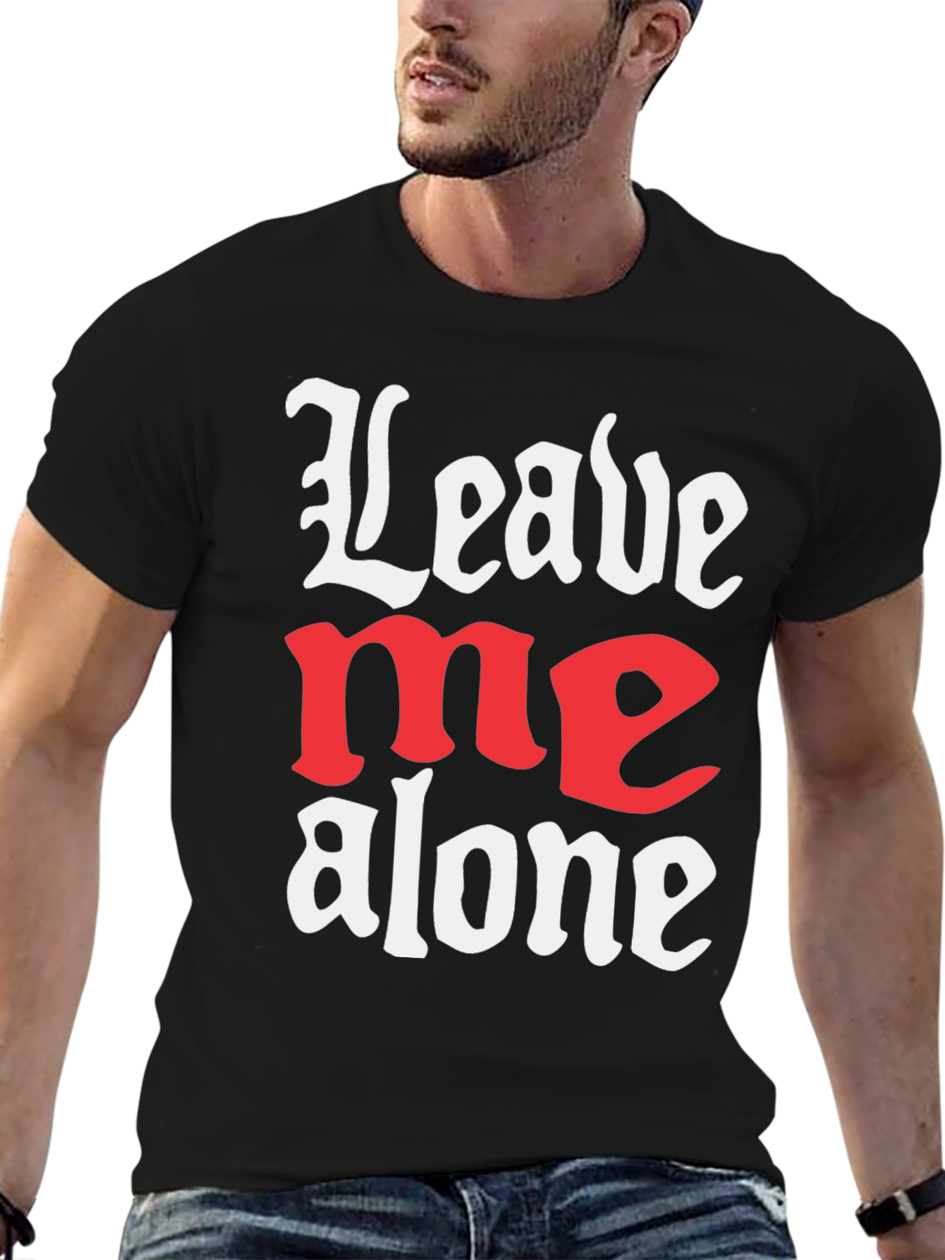 Leave Me Alone Graphic T-Shirt - Black