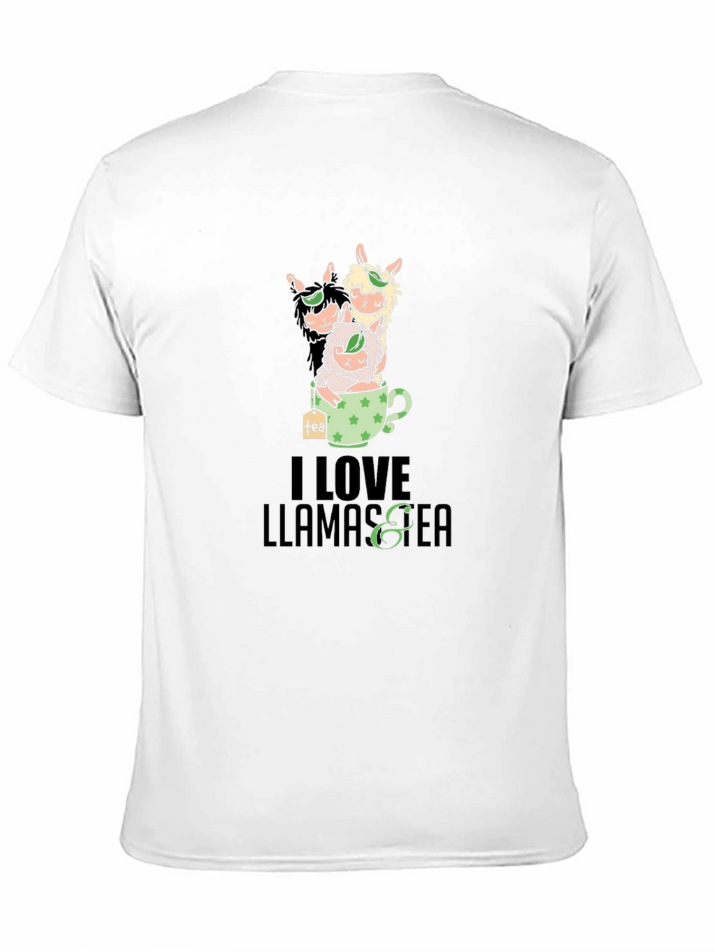 I Love Llamas & Tea Black T-Shirt