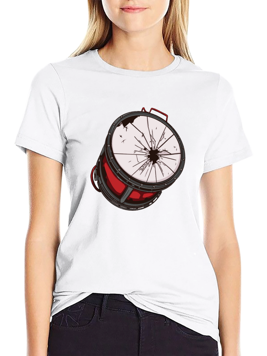 Broken Drum Graphic Tee - Rock & Roll Style