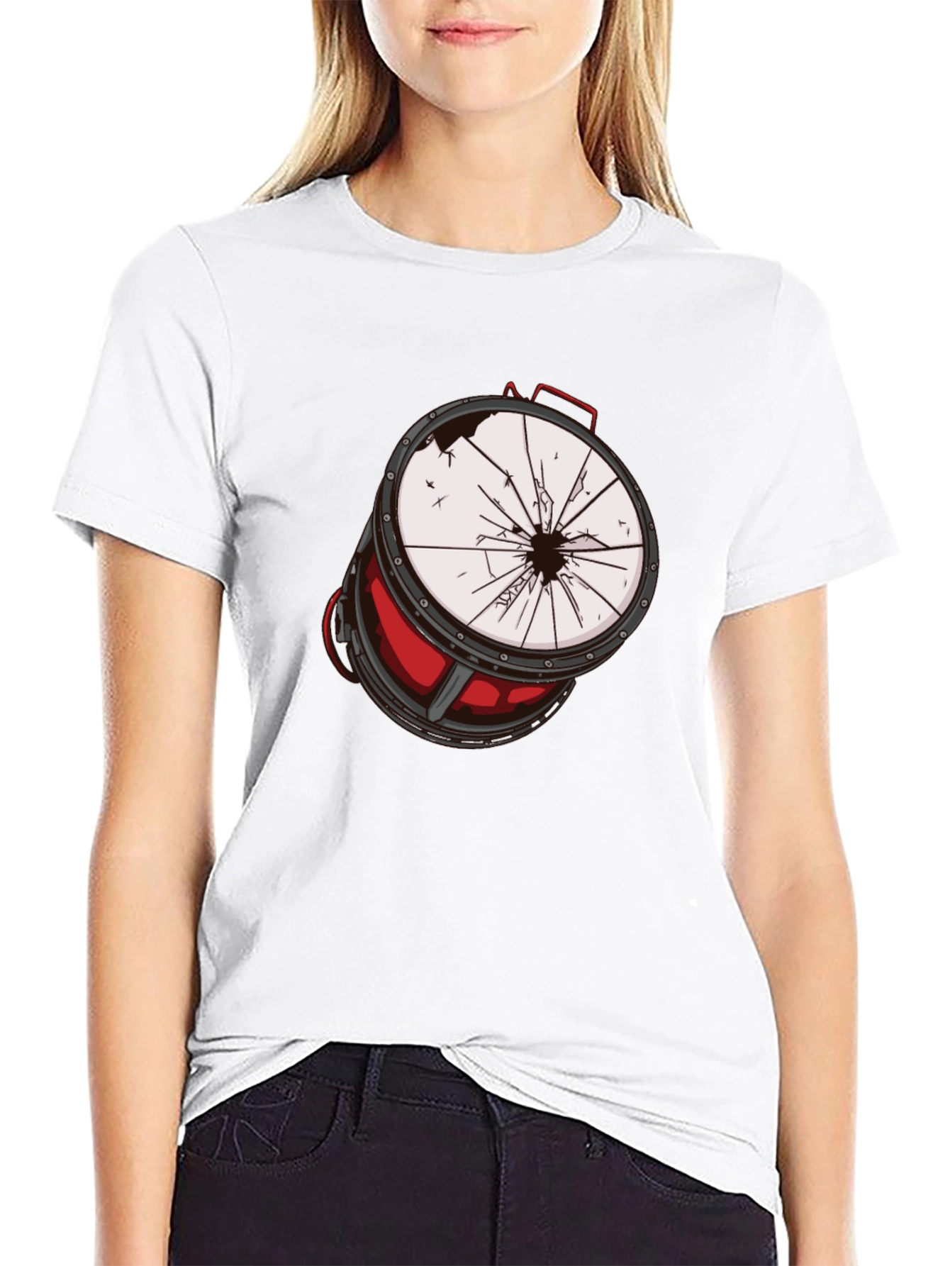 Broken Drum Graphic Tee - Rock & Roll Style