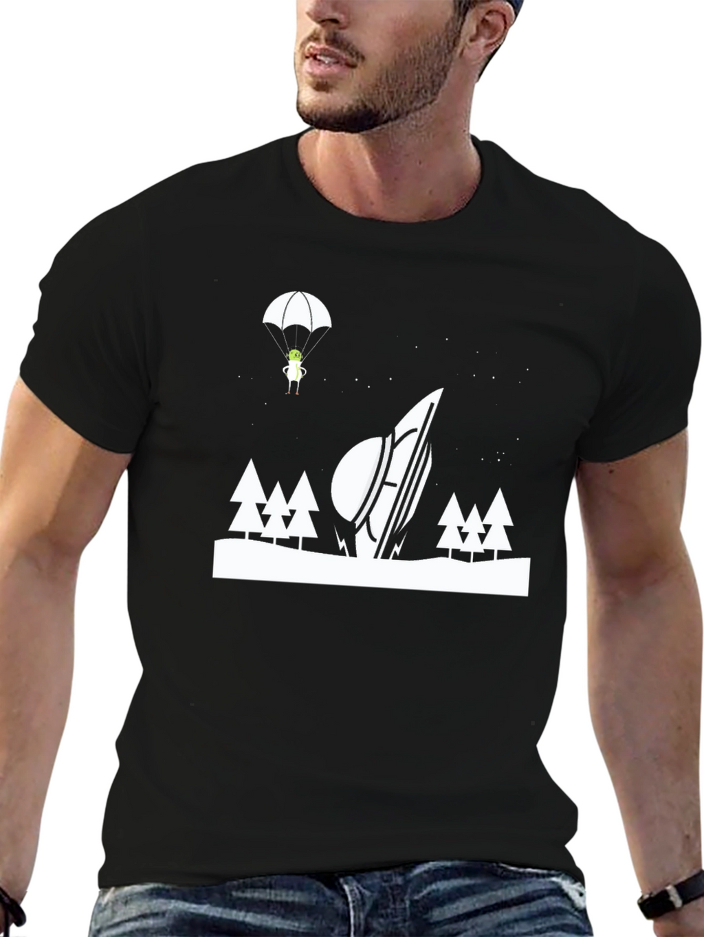 Alien Crash Landing Graphic T-Shirt