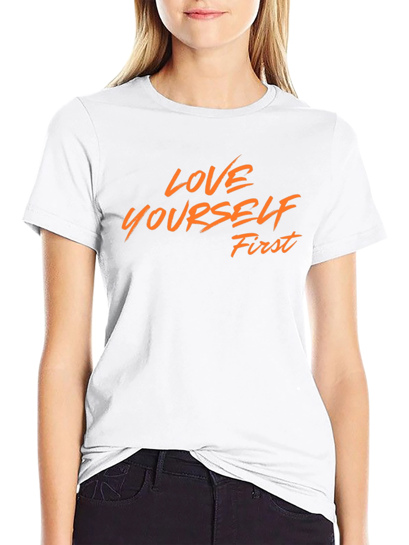 Love Yourself First Graphic Tee - Black Cotton