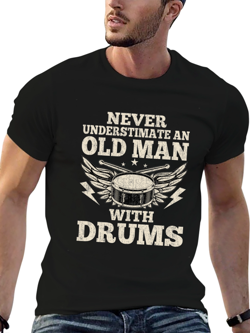 Old Man With Drums T-Shirt