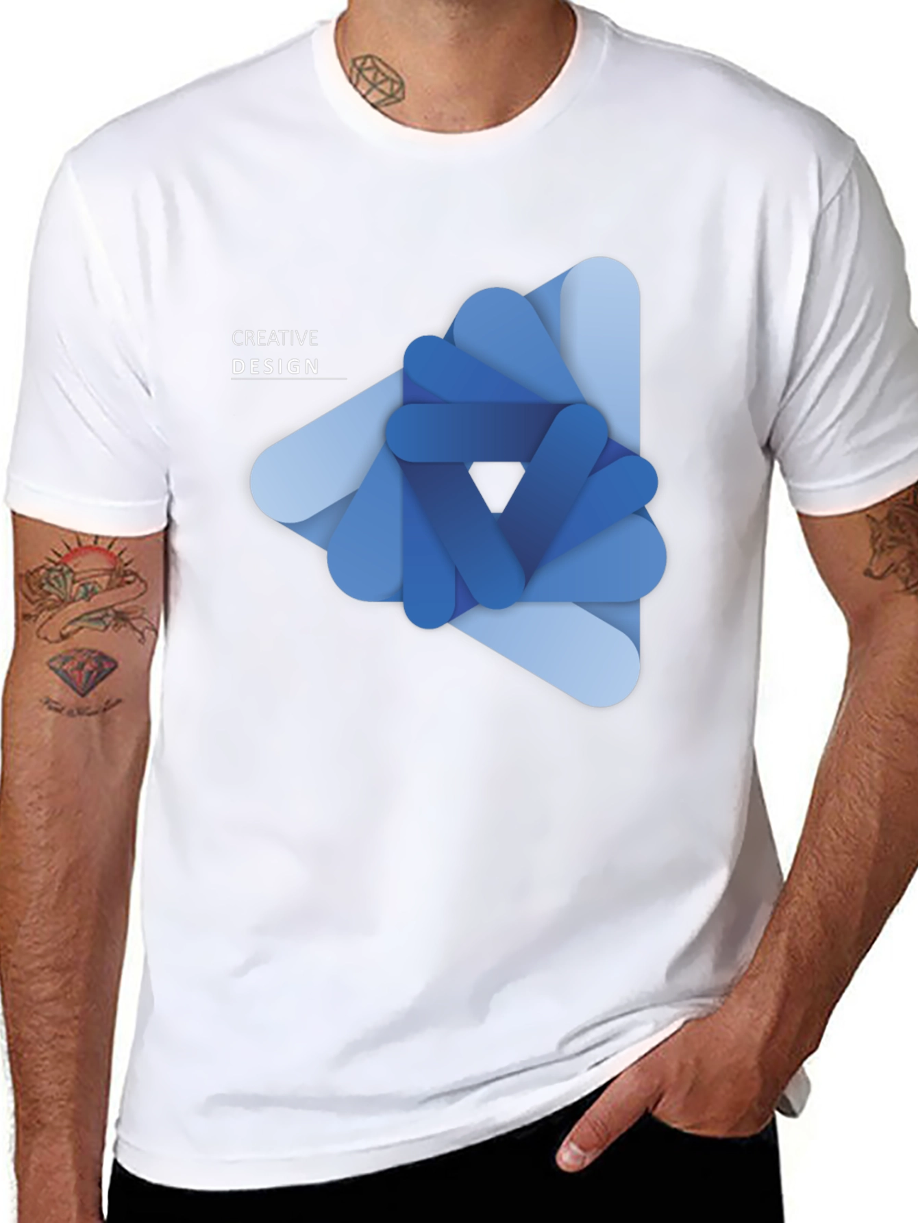 Creative Design Black T-Shirt