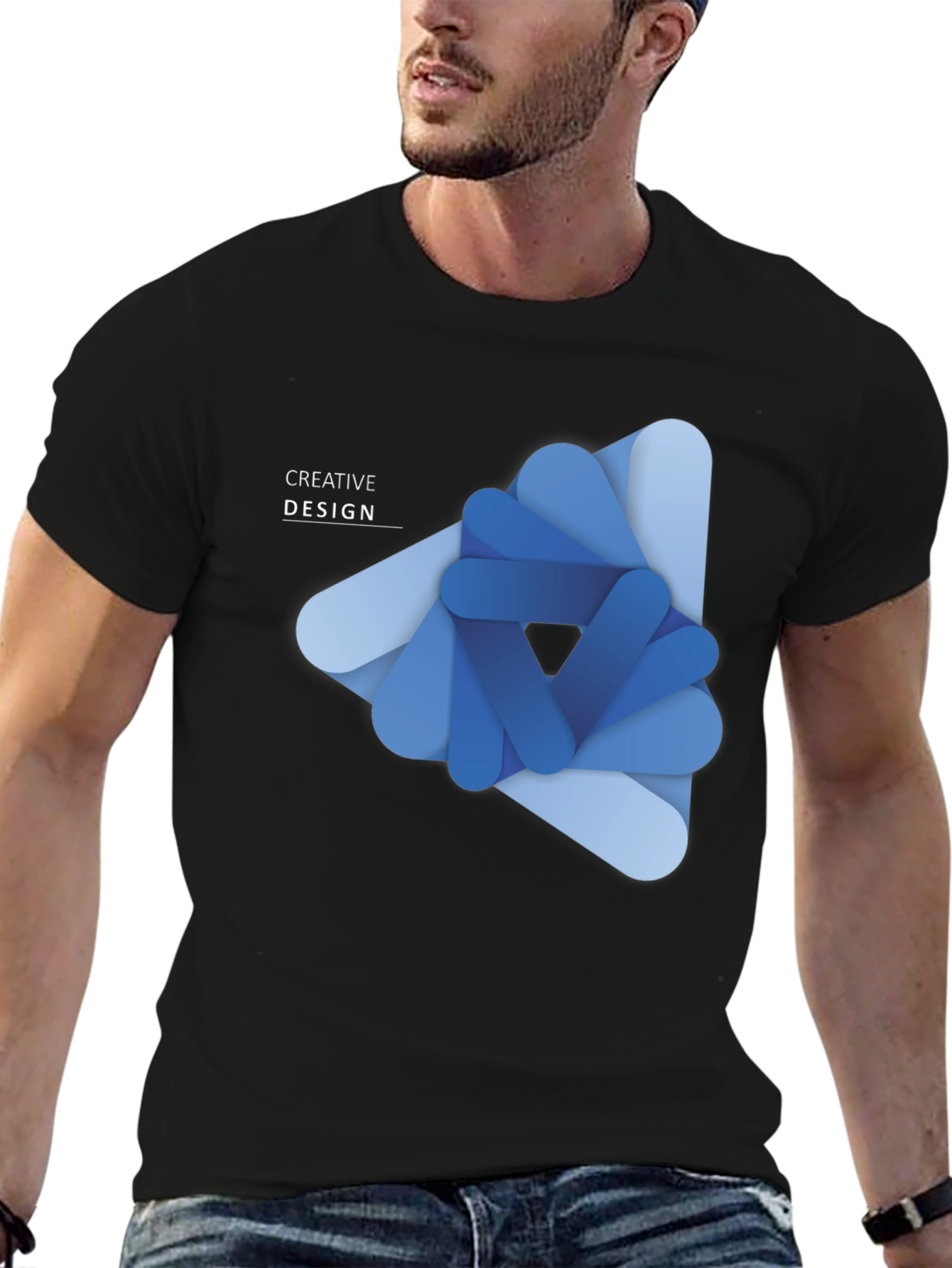 Creative Design Black T-Shirt
