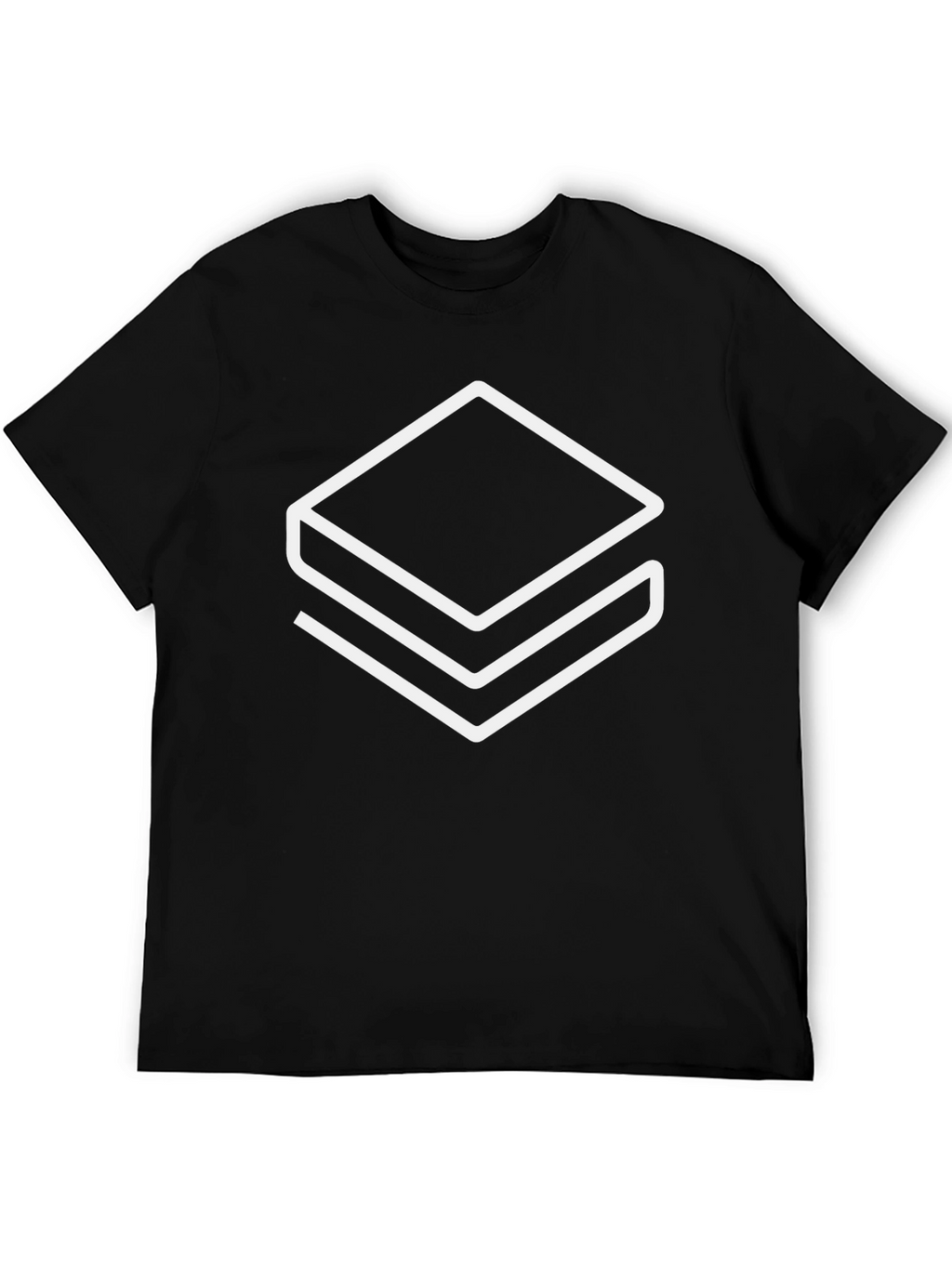 Geometric Stacked Squares Graphic Tee - Black