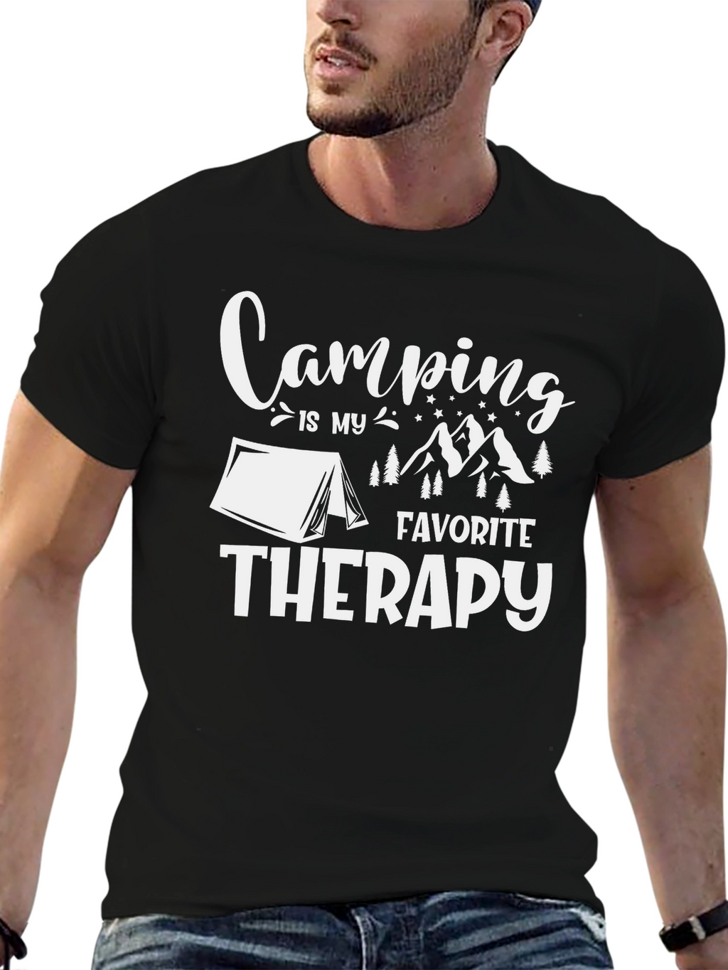 Camping is my Favorite Therapy Graphic T-Shirt
