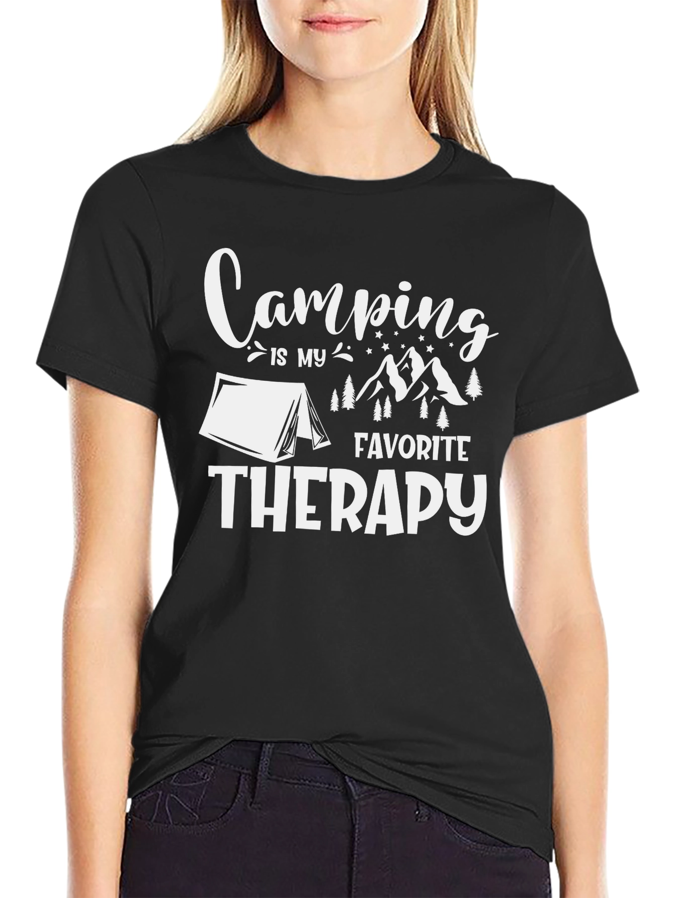 Camping is my Favorite Therapy Graphic T-Shirt