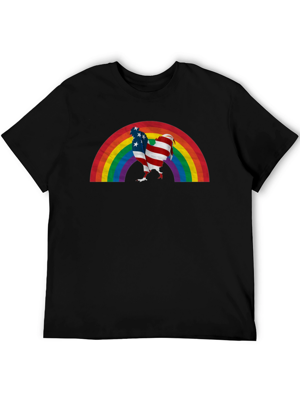 USA Flag Rainbow Chicken T-Shirt