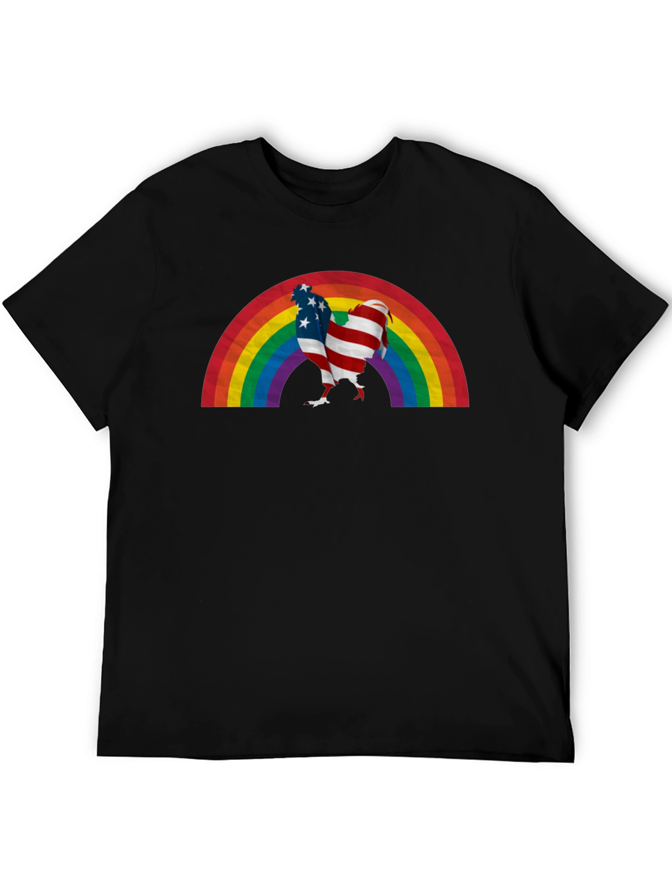 USA Flag Rainbow Chicken T-Shirt