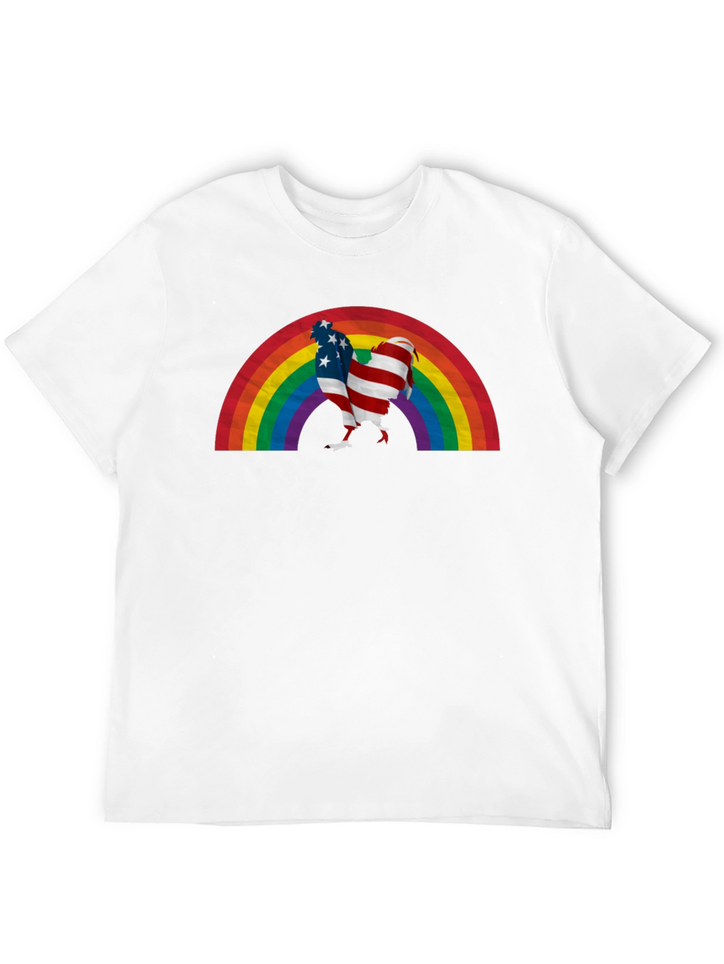 USA Flag Rainbow Chicken T-Shirt