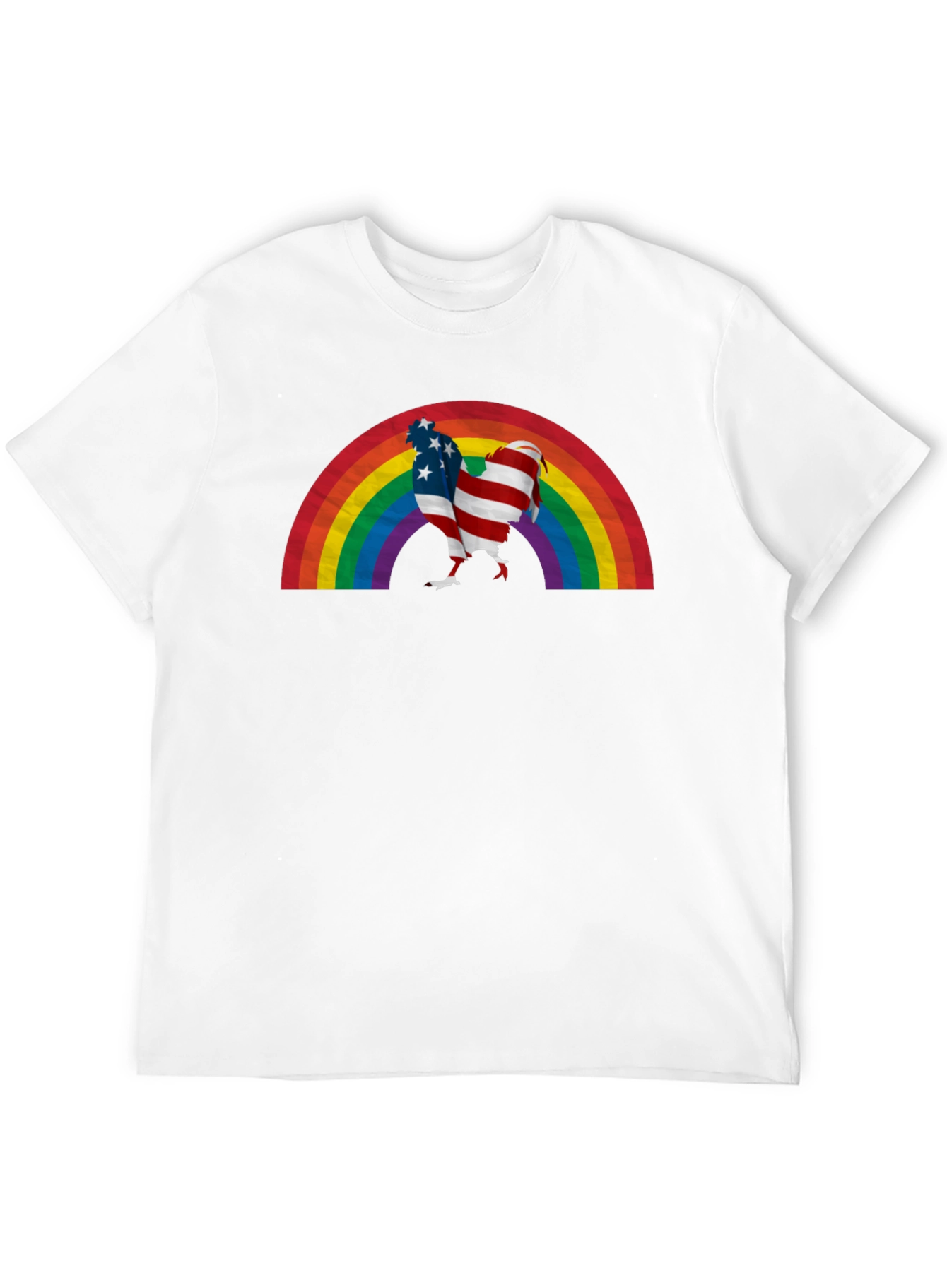 USA Flag Rainbow Chicken T-Shirt