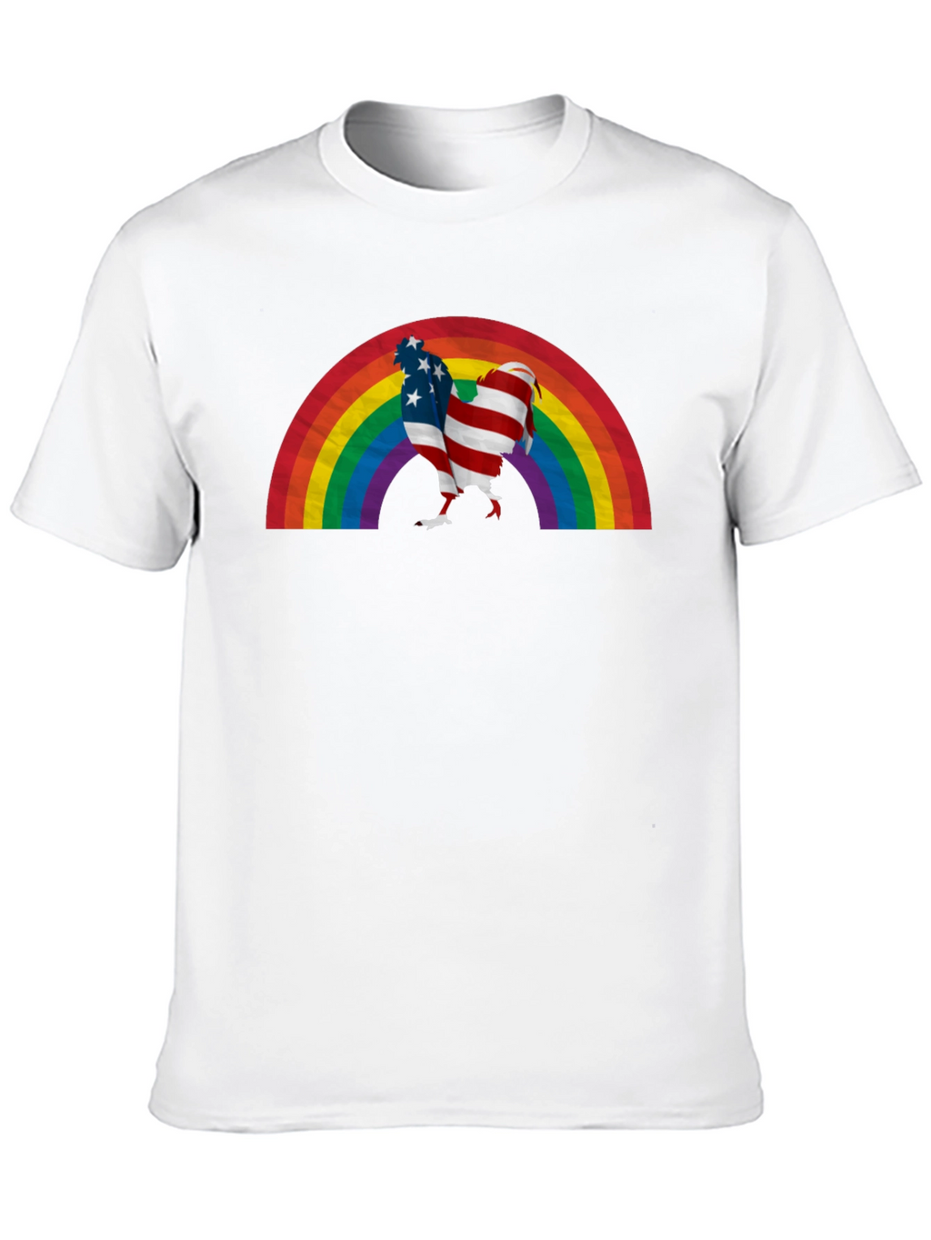 USA Flag Rainbow Chicken T-Shirt