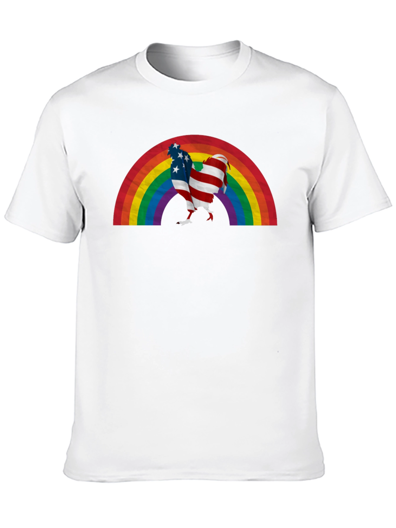 USA Flag Rainbow Chicken T-Shirt
