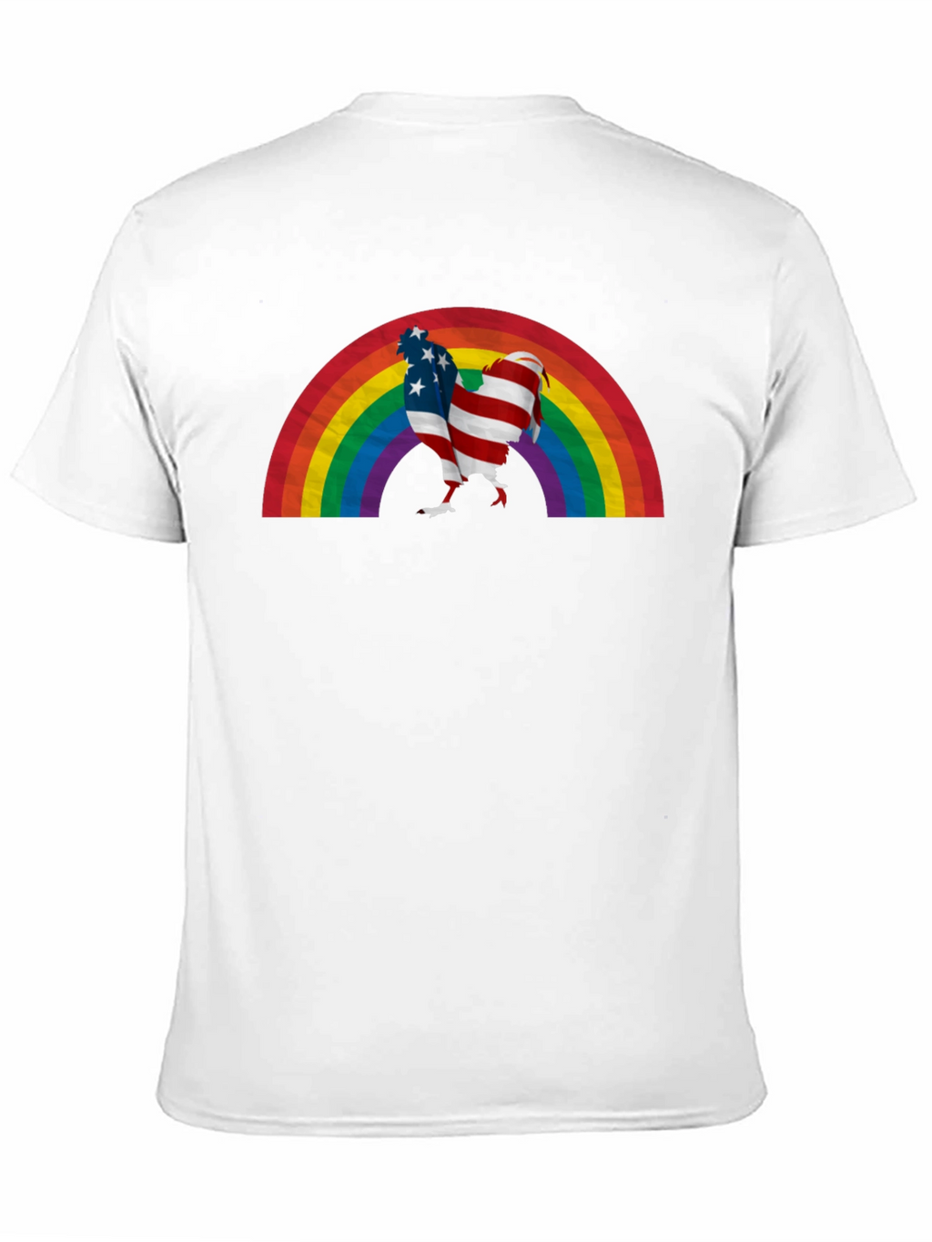 USA Flag Rainbow Chicken T-Shirt