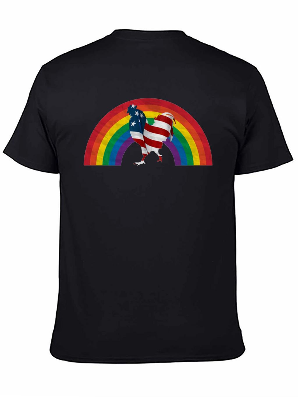 USA Flag Rainbow Chicken T-Shirt