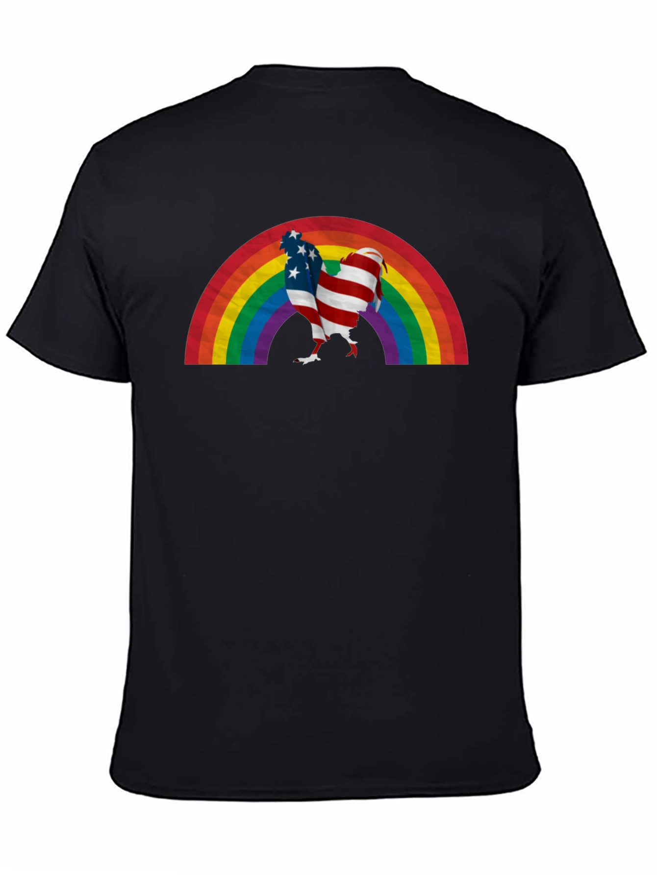 USA Flag Rainbow Chicken T-Shirt