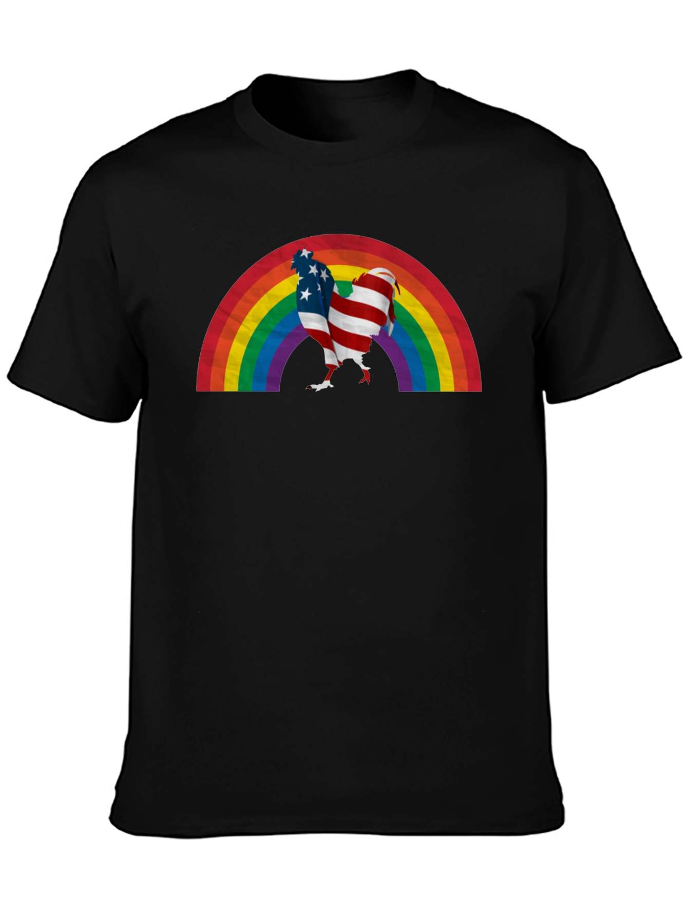 USA Flag Rainbow Chicken T-Shirt