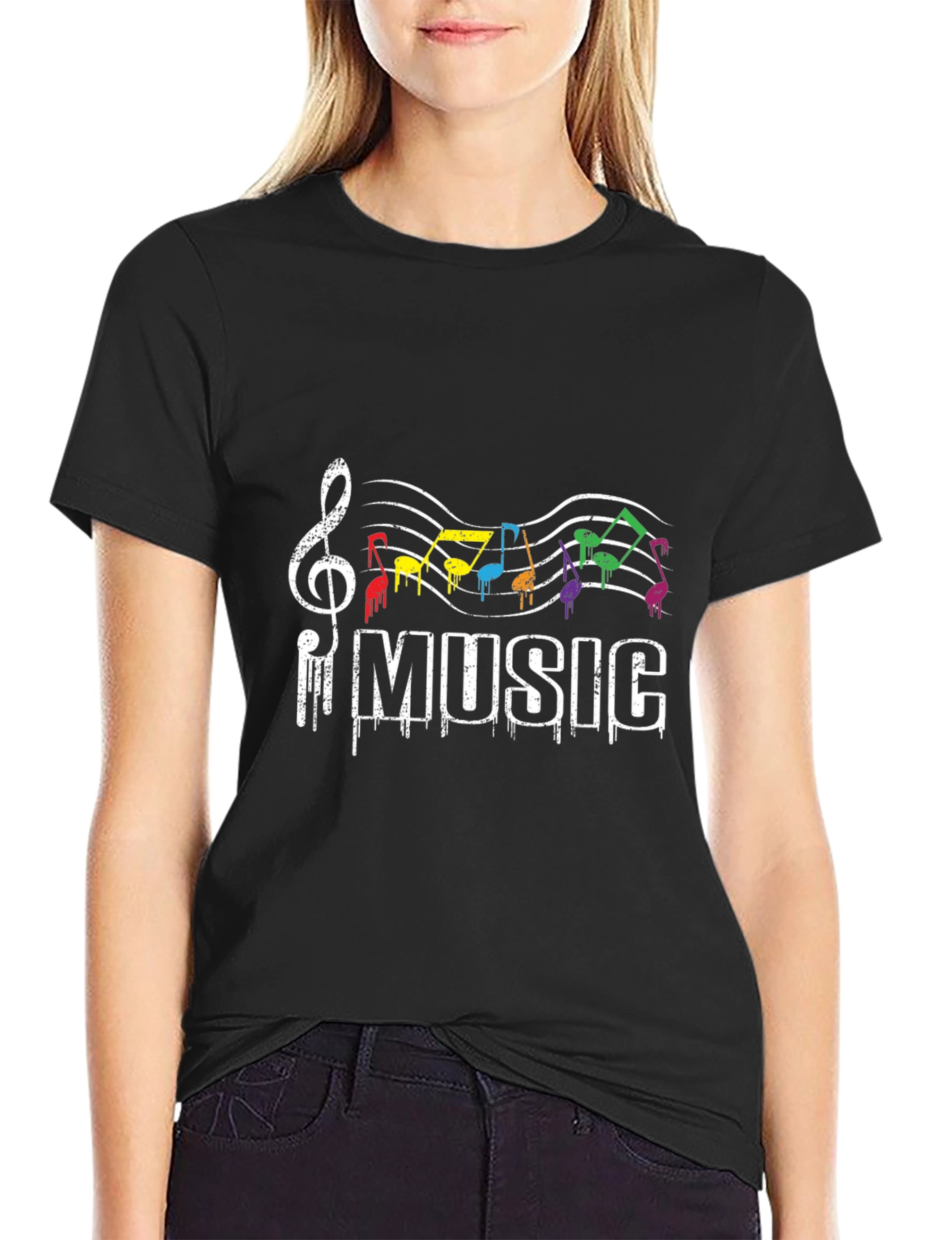 Rainbow Music Notes T-Shirt