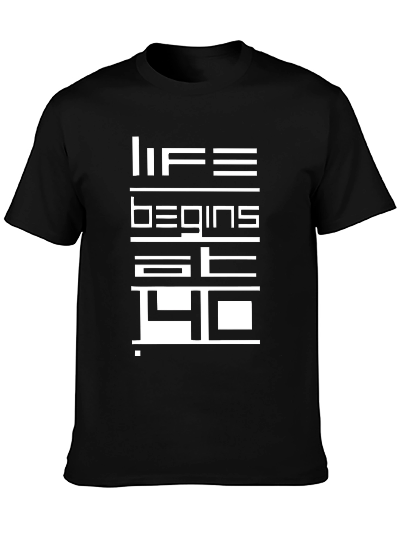 Life Begins at 40 Black Graphic Tee