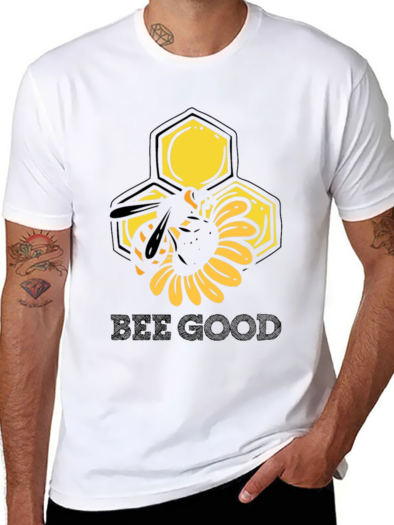 Bee Good Graphic Tee - Black Cotton T-Shirt