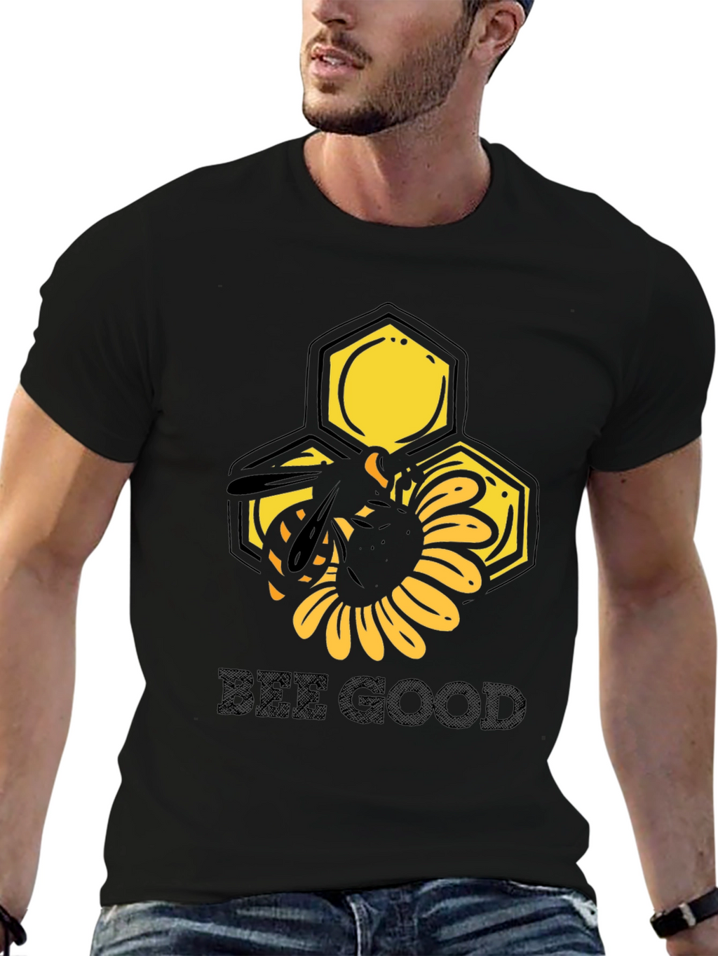 Bee Good Graphic Tee - Black Cotton T-Shirt