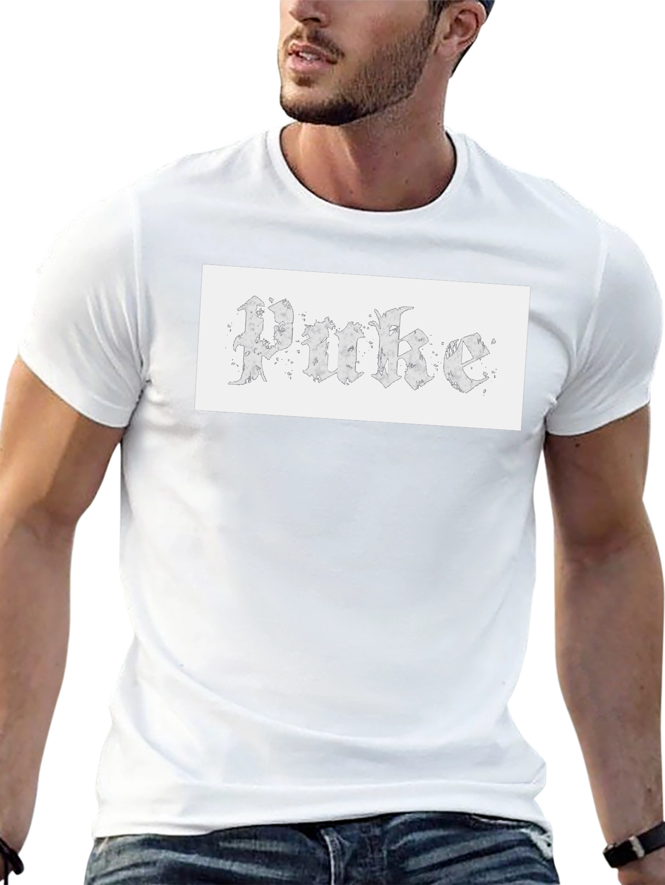 Gothic Text Tee - Unique Design Casual Wear