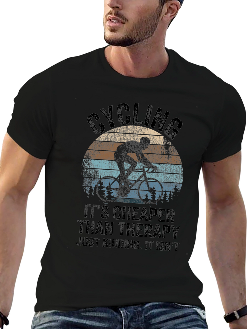 Cycling Therapy Graphic T-Shirt - Black