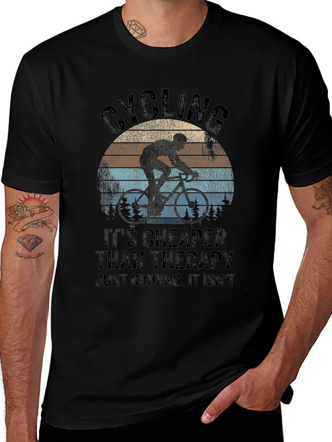 Cycling Therapy Graphic T-Shirt - Black