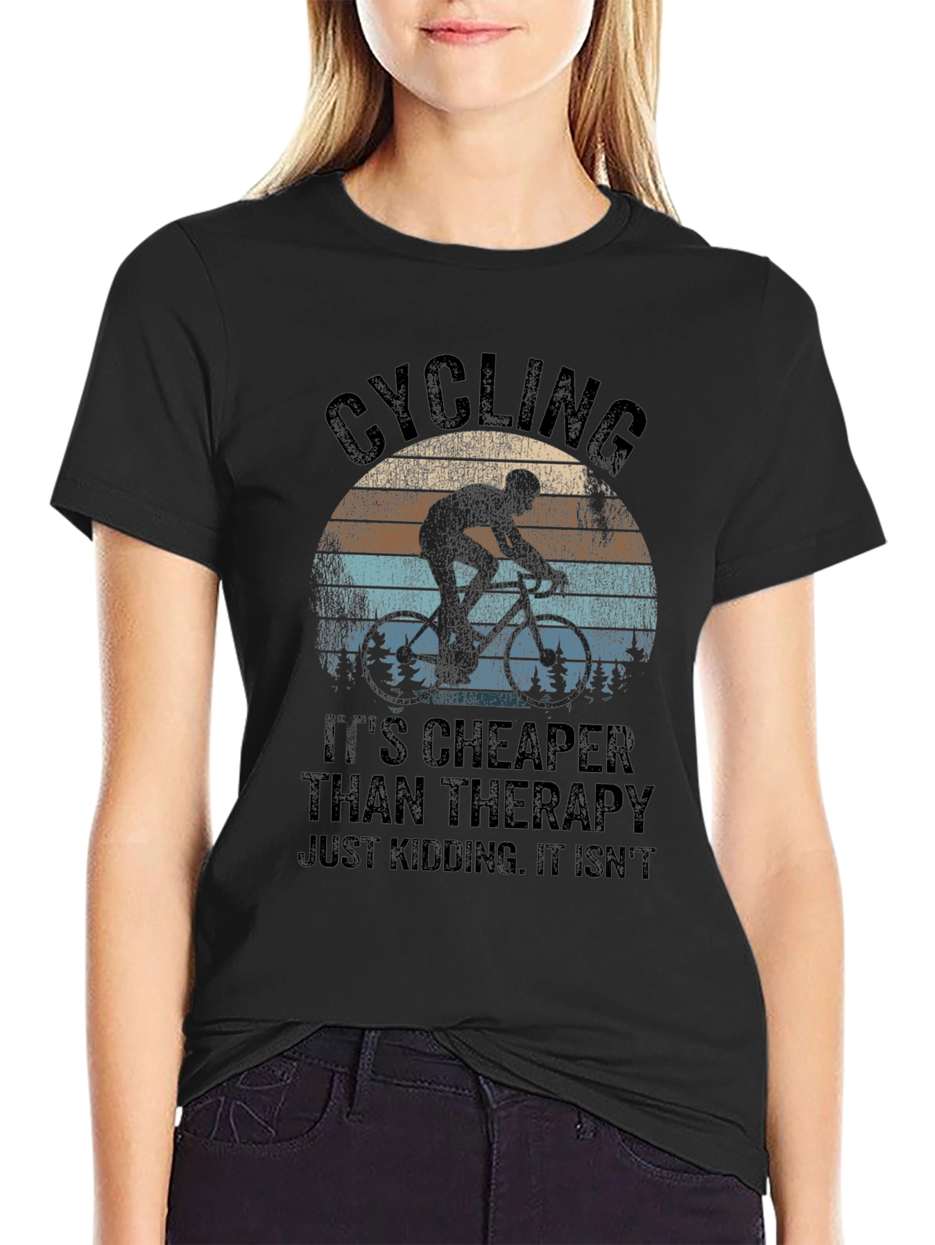 Cycling Therapy Graphic T-Shirt - Black