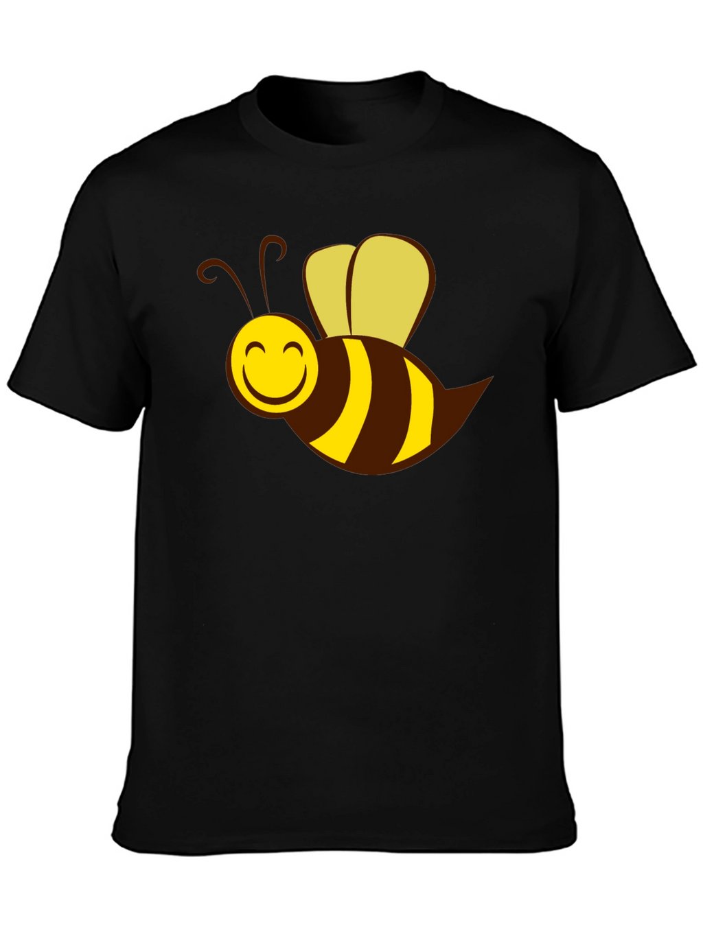 Cartoon Bee Graphic Black T-Shirt