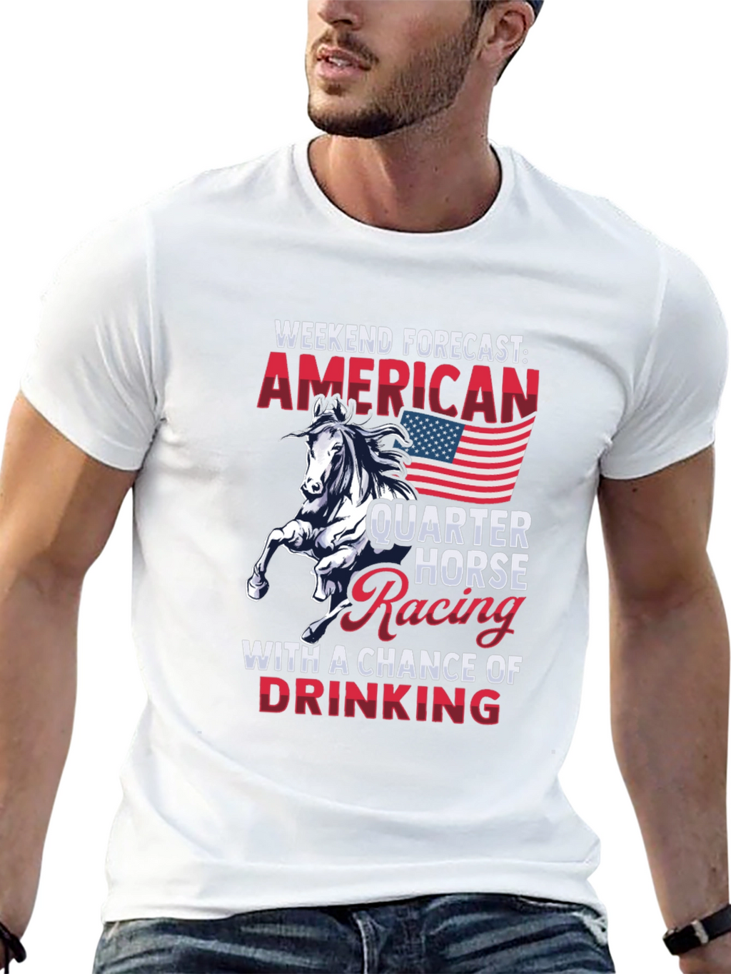 American Quarter Horse Racing T-Shirt Weekend Forecast