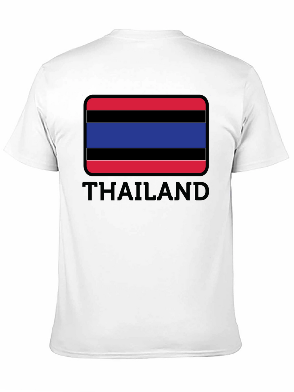 Thailand Flag T-Shirt Black Crew Neck